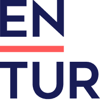 Entur-logo hvor En og Tur er stablet i vertikalen