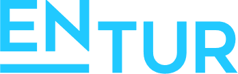 Entur-logo i en blåfarge som ikke finnes i fargepaletten