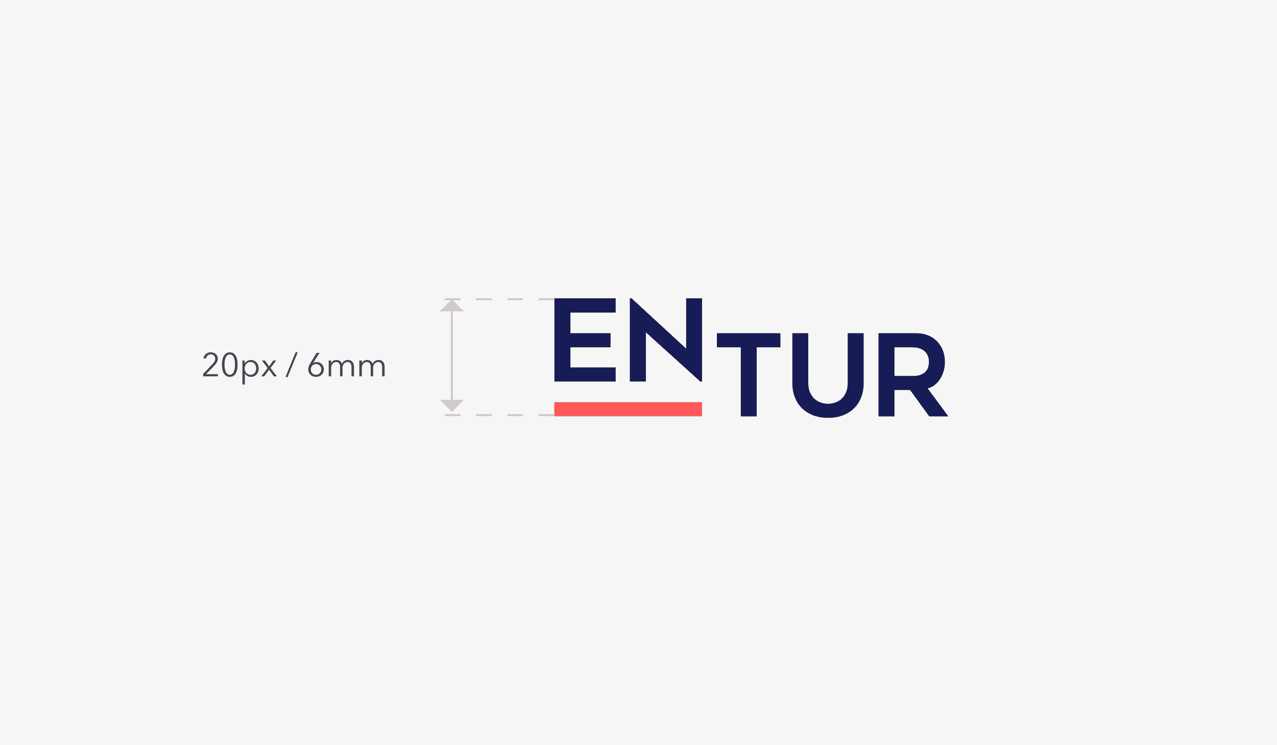 Entur-logo med minimum størrelse på 20 piksler