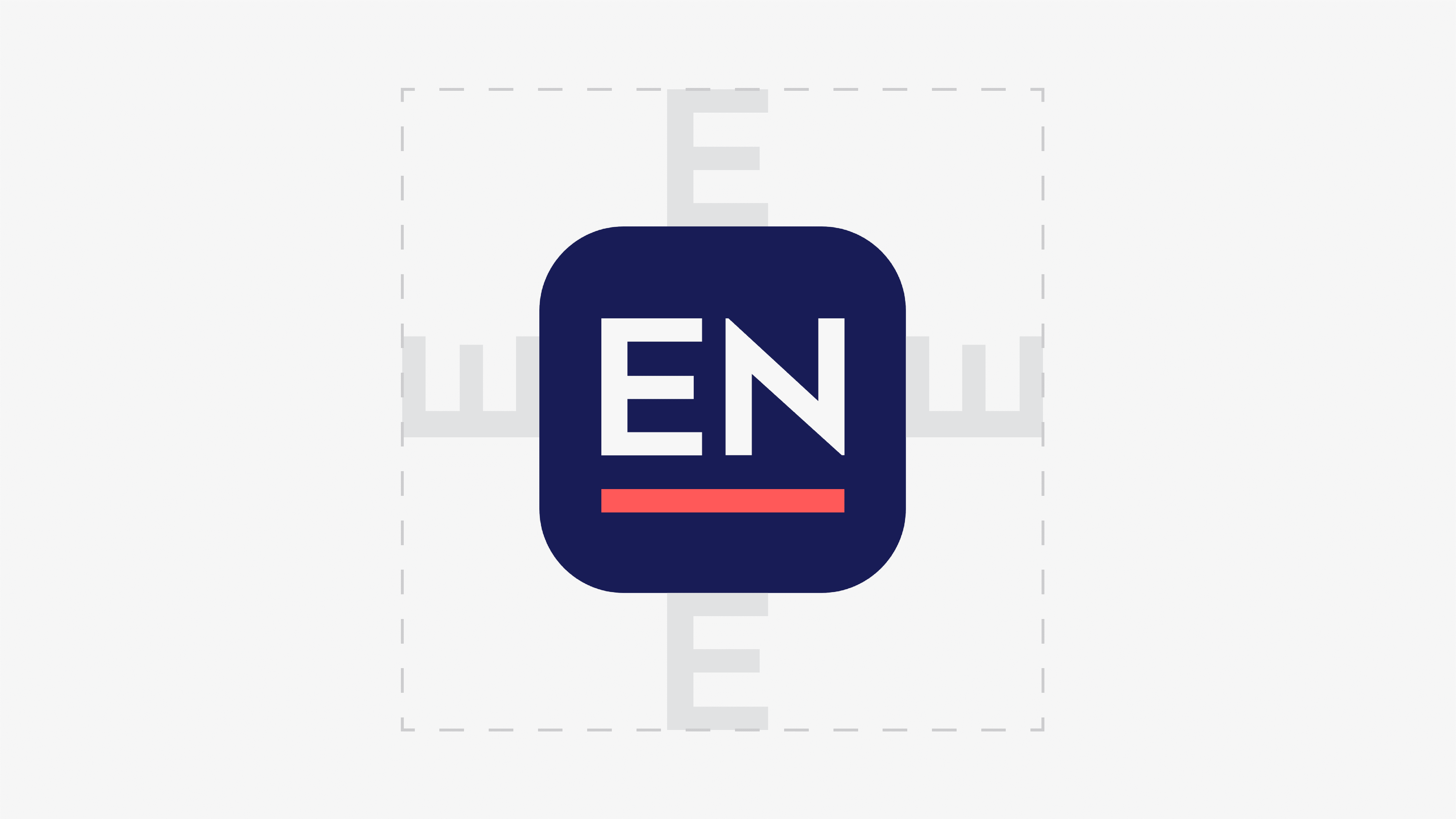 Entur-appen sitt ikon, med frisonen rundt tilsvarende fontstørrelsen.
