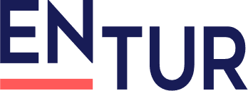 Entur-logo som er strukket i vertikalen