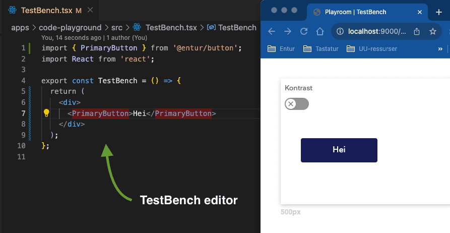 TestBench-fil i VSCode-editor